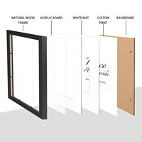 Cadre photo mural en bois massif 20x24, lot de 2, noir, finition mate légère, pour photos de famille, haute définition, avec plexiglas