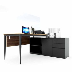 Escritorio Ejecutivo de Lujo Contemporáneo con Patas de Madera Contrachapada Recubiertas de Melamina, Sistema HBCN020 Cone II para Muebles de Oficina y Hospital - Product Image 4