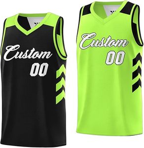 Venta al por mayor de ropa deportiva de tela de malla de entrega rápida suave de secado rápido sin mangas hombres reversible camiseta de baloncesto - Product Image 1