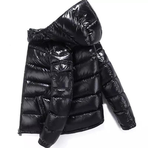 Chaqueta Acolchada con Capucha Brillante para Hombre, Abrigo de Invierno Cálido, Impermeable, de Nailon con Cierre - Product Image 2