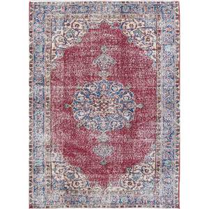 Tapis en laine noué à la main de grande taille, motif médaillon rouge et orange, pour salon, couloir rectangulaire - Pae-2221 - Product Image 1