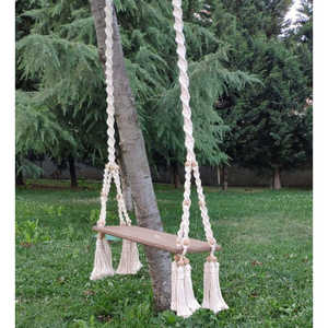 Columpio Individual de Macramé Estilo Boho para Interiores/Exteriores, para Niños/Adultos, para Decoración de Patios y Jardines - Product Image 2