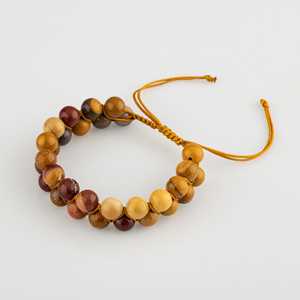 Bracelet en pierre naturelle macramé à double rangée de 8 mm Jasper - Product Image 2