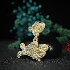 Colgante Personalizado con Nombre y Logotipo de Hip Hop, con Diamantes de Imitación VVS Moissanite, Corte Brillante Redondo, Pasa el Test de Diamantes, Joyería de Plata 925 - Product Image 5