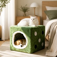 SnugCube Creative Dice Pet Bed, détachable, lavable, imperméable, respirant, grande taille 45 cm, maison pour chat en peluche 3D, niche pour chien, maison moderne