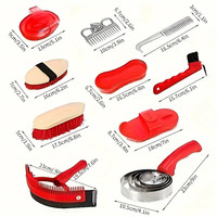 Kit de toilettage pour chevaux, 10 pièces, outils de nettoyage, kit de lavage pour chevaux, comprenant des peignes, des brosses, des crochets pour sabots, équipement équestre d'écurie