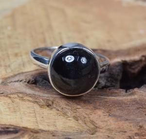 Onyx noir pierre précieuse bague faite à la main bijoux solide 925 en argent Sterling Style Boho bague en argent Sterling naturel 925 timbre bijoux - Product Image 4