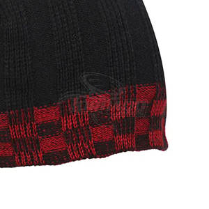 OEM 2024 Customized Logo Men's Winter Running Beanie 100% Wool <b>Leather</b> Knitted <b>Hat</b> - Product Image 5