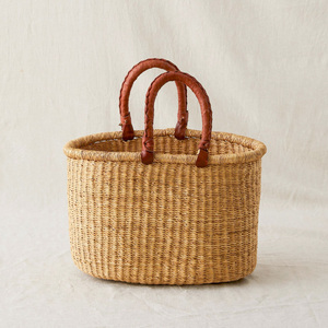 Weave straw bolga bags vintage style seagrass <b>basket</b> bag <b>cheap</b> price sea grass market <b>baskets</b> - Product Image 1