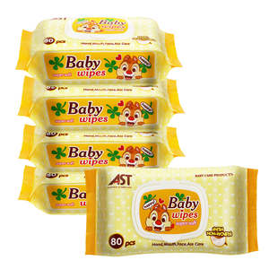 ผ้าเช็ดทำความสะอาดสำหรับเด็กแบบใช้แล้วทิ้ง OEM/ODM 80 แผ่น บรรจุภัณฑ์แบบกำหนดเองพร้อมแบรนด์เฉพาะสำหรับการดูแลผิวในครัวเรือนที่เหมาะสมกับวัยเด็ก - Product Image 5