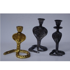 Vintage Solid Brass <b>Metal</b> Taper <b>Candle</b> <b>Holder</b> Oval Shape <b>Black</b> Finish Basic Wedding Diwali Festival Gift for Home Decoration - Product Image 3