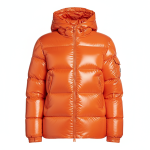 Veste matelassée en toile enduite unisexe décontractée à capuche légère personnalisée Logo Nouvelle veste d'hiver chaude Manches bouffantes Fermeture éclair Design extérieur - Product Image 1