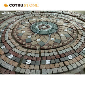 Tùy chỉnh cảnh quan đường lái xe Granite pavers Cobble huy chương tự nhiên Bazan mix Interlock Đỏ đậu xe paver Sydney - Product Image 3