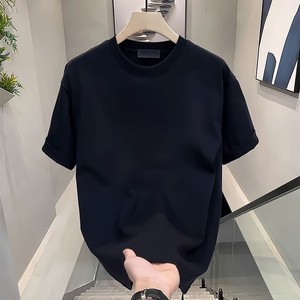 OEM personalizado impreso bordado logotipo diseño algodón de gama alta de manga corta de los hombres de color sólido camiseta - Product Image 6