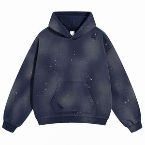 เสื้อฮู้ดแบบสวมหัวโอเวอร์ไซส์ของผู้ชายผ้าคอตตอน100% ซักแบบเปิดไหล่ออกแบบได้ทุกแบบ - Product Image 1