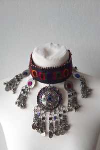 Vintage Kuchi Tribal Afghan Gypsy hecho a mano conjunto de moda para mujer de alta calidad circón cobre oxidado chapado collar pendientes - Product Image 3