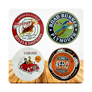 OEM Manufacturer <b>Retro</b> Advertising <b>Signs</b> Metal Craft Porcelain Enamel Sign Board with Custom Logo Printing from India - Product Image 4