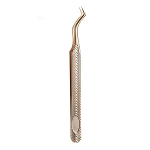 Pince à cils en acier inoxydable personnalisée avec logo imprimé, antistatique, pointe en fibre, nano-grip, pour extensions de cils - Product Image 1