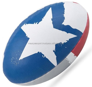 Pelota de entrenamiento de rugby personalizada tamaño promocional 5 pelota de partido material de goma de vejiga de látex de alta retención de aire con logotipo impreso - Product Image 1