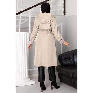 Túnel de cintura con cremallera de gran tamaño Trench Coat Cream - Product Image 1