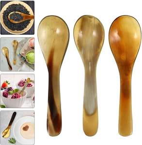 Cuchara Ecológica de Cuerno de Búfalo con Mango Largo y Acabado Pulido Espejo para Cocinas Veganas, Segura para Alimentos, Precio al por Mayor en India - Product Image 1