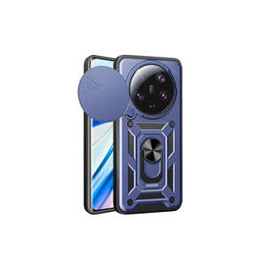 Funda Magnética con Soporte para Xiaomi Mi 13 Ultra, Protección de Cámara Azul, Cubierta Deslizante, Antihuellas, Electrochapado, Acabado Escarchado - Product Image 1