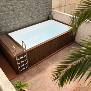 Piscine Spa Extérieure Multifonctionnelle Prête à l'Emploi Hors-Sol avec Pompe Intelligente, Bassin de Nage en Fibre de Verre et Cadre (Ventes) - Product Image 3