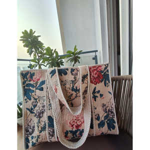 Bolso Tote Cuadrado Beige Botanic Bae con Cremallera, Algodón y Algodón Reciclado, Colores Mezclados, Producto Promocional - Product Image 2