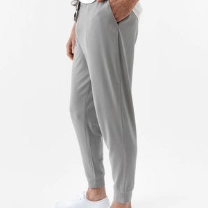 Pantalones de chándal transpirables ligeros de secado rápido de algodón 100% para hombre de talla grande al por mayor, pantalones de chándal de patrón sólido orgánico para invierno - Product Image 4