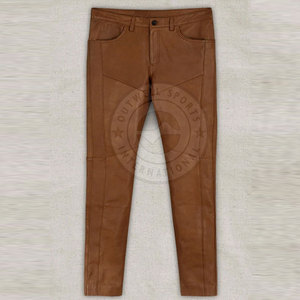 Pantalones de cuero para hombre de último diseño de calidad superior Pantalones de cuero para hombre de diseño propio al por mayor - Product Image 4