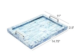 Grand plateau de service carré en incrustation d'os le plus vendu, parfait pour les plateaux de nourriture décoratifs et la présentation de table élégante - Product Image 4