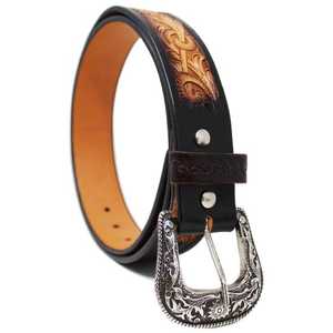 Hot Selling 100%Cow <b>Leather</b> Western Cowboy Belt With Hand <b>Tooled</b> Design Bead <b>Work</b> Top Manufacturer for Men Women Supplier - Product Image 3