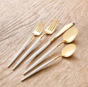 Tendance 30 pièces ensemble de couverts en laiton vintage Design durable pour la maison hôtel restaurant et mariage pour les événements de Noël - Product Image 5