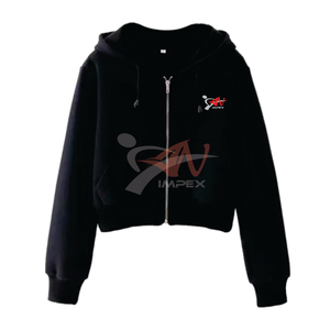 Sweat à capuche zippé avec logo imprimé personnalisé de haute qualité pour femme Sweat à capuche flexible pour femme - Product Image 3