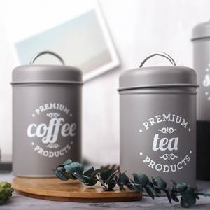 High Quality Sustainable Galvanized Iron <b>Wood</b> Kitchen Storage <b>Box</b> Set Food Container <b>with</b> Spice <b>Lid</b> for Coffee Sugar Tea Jars - Product Image 2
