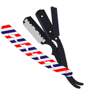 Salon professionnel ANAAIF pliable en acier inoxydable lame cheveux rasoir barbe rasage poudre coupée pour hommes conception pliante Durable - Product Image 4