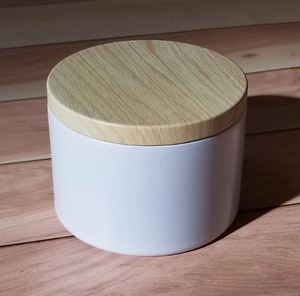 Pot à bougie minimaliste mat nordique 10 oz vide en pierre avec couvercle assorti pour la fabrication de bougies DIY, pot à bougie en gros - Product Image 4