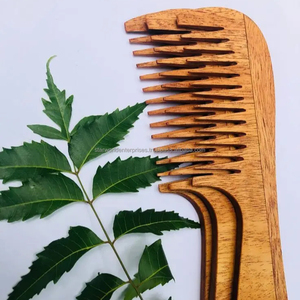 หวีผมไม้สะเดายเป็นมิตรกับสิ่งแวดล้อมสําหรับโปรโมชั่นร้านเสริมสวยที่บ้านและการใช้ในการเดินทางจากซัพพลายเออร์อินเดียในราคาส่งออก - Product Image 1