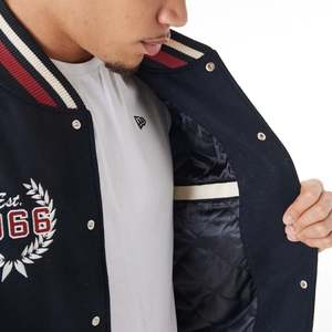 Chaud élégant Design personnalisé bleu marine laine Varsity veste pour hommes Letterman College Baseball Varsity veste Bomber veste d'hiver - Product Image 5