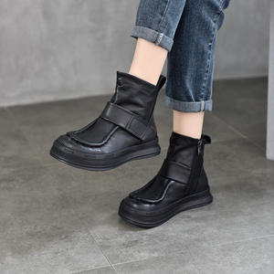 Bottes de randonnée en cuir modernes pour femmes, confortables pour le trekking en extérieur, bottes d'équitation classiques en cuir pour femmes - Product Image 1