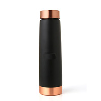 Bouteille d'eau en cuivre de style design personnalisé Amazon, 1000 ml, écologique, design yoga antique, fantaisie, faite à la main, américaine