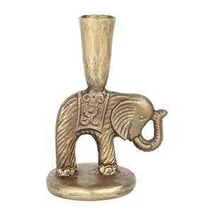铝制大象烛台黄金雕塑家居装饰蜡烛柱口音餐桌中心件