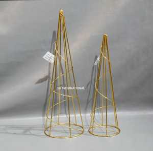 Ensemble de 2 ornements de table pour sapin de Noël en métal doré pour décoration de la maison et accessoires de Noël vente en gros - Product Image 3