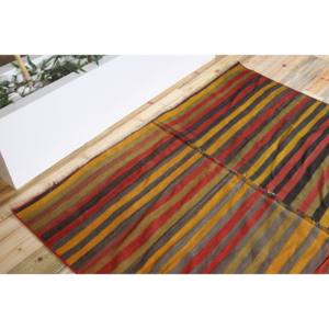Alfombra Turca Vintage de 5.6x10.1 pies (171x308 cm), Alfombra Kilim con Rayas de Arcoíris - Product Image 5