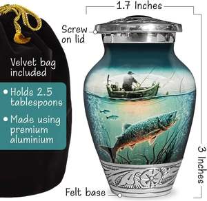 Blue <b>Keepsake</b> Urn <b>for</b> Adult Human <b>Ashes</b> Handcrafted Funeral Memorial Decorative <b>Keepsake</b> Urn <b>for</b> Women and Men Custom SIze Urn - Product Image 2