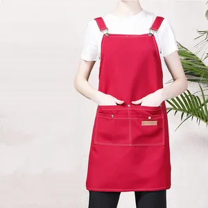 定制彩色烹饪烘焙烧烤帆布画围裙定制彩色艺术围裙女厨房围兜厨师围裙