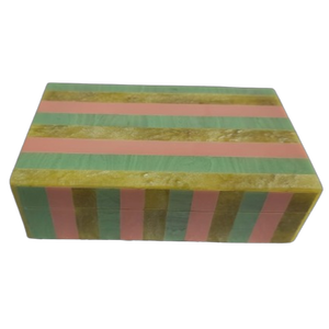 Boîte d'incrustation de résine multicolore de qualité supérieure pour le stockage de bijoux ou la décoration de la maison technique polie - Product Image 1