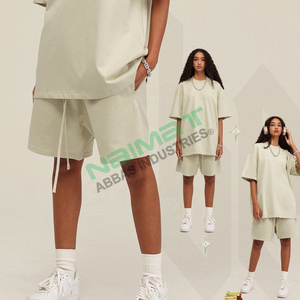 350 GSM 100% algodón poliéster lona sólido ecológico transpirable verano Athleisure cordón medio pantalón pantalones cortos personalizados para - Product Image 2