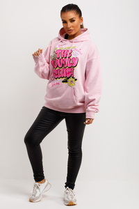 Sweat à capuche oversize streetwear pour femmes, 100% coton, léger, sweat à capuche à enfiler, impression de logo personnalisée - Product Image 2