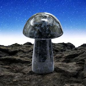 Indigo Gabbro Mini Figurine de pierres précieuses cristal naturel sculpture champignon pour Reiki énergie Feng Shui Style décor à la maison et cadeaux - Product Image 5